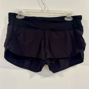 Lululemon Black Run Speed Shorts 2.5” Inseam Size 6